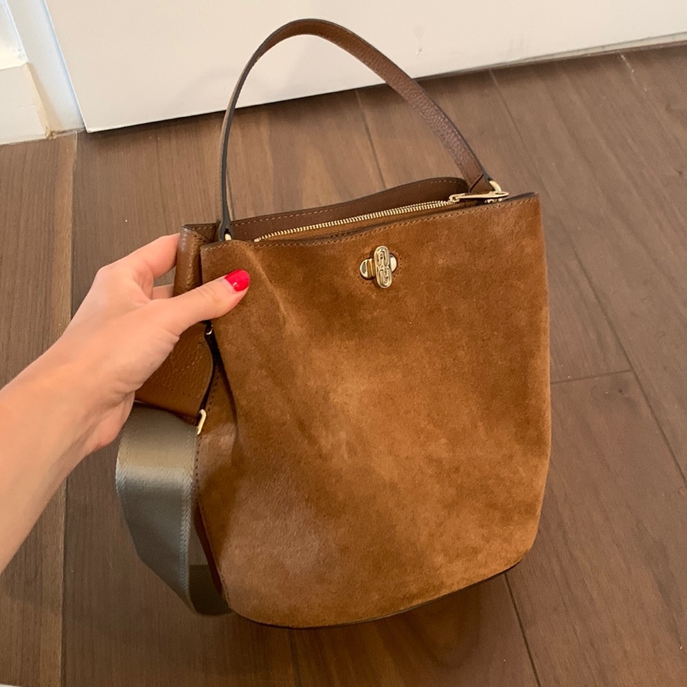 FURLA Danae suede front bag